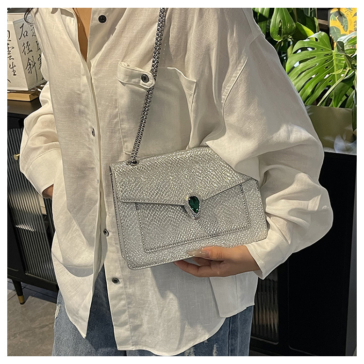 Versatile Snake Pattern Shoulder Bag For Women With Chain Strap_voghion.com