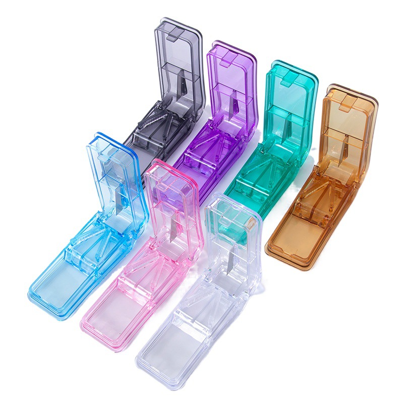 Píldora PS cortador de la medicina de almacenamiento de la cortadora de la medicina de corte de dos en uno de viaje conveniente caja de almacenamiento cortador de la medicina