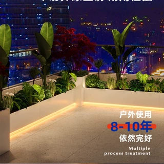 户外庭院隔断花箱组合花园绿植种植箱园林景观围挡不锈钢花槽定制
