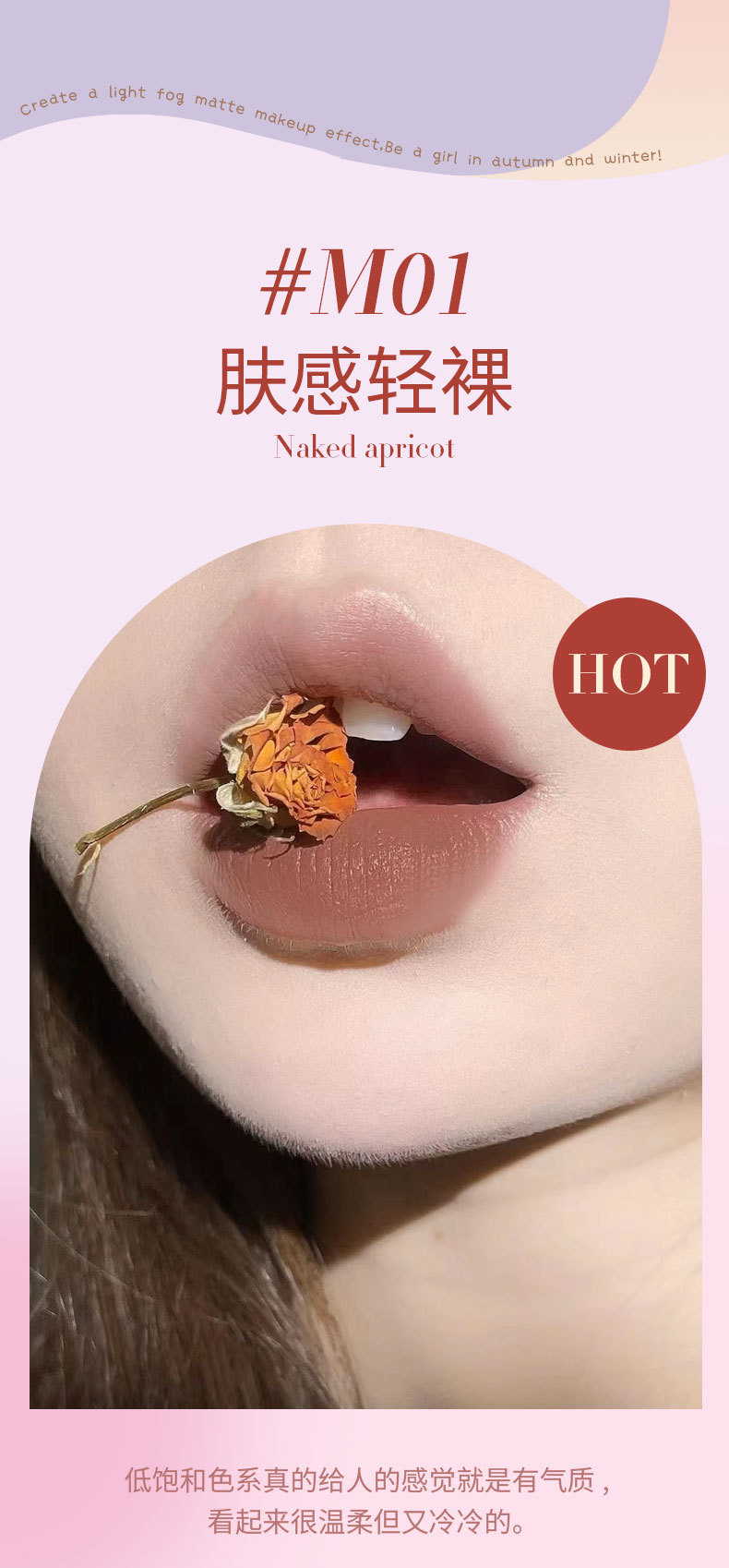 Cross-border kakashow nude lip gloss, European and American style, natural whitening without sticking, matte lip gloss and lip gloss wholesale Item Picture