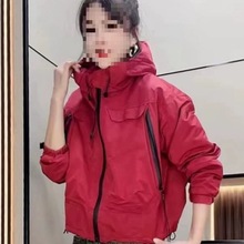 工装连帽斤二棉棒球服外套冲锋衣女风衣300休闲夹棉加肥加大女潮