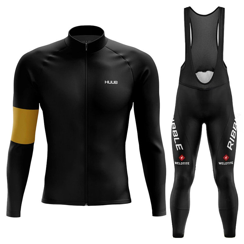Huub Cycling Jersey Long-Sleeved Tight-Fitting Quick-Drying Breathable Milk Silk Men's Road Bike Suit Mountain Bike Breathable Quick-Drying