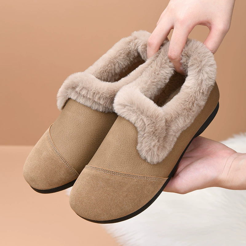 2024 зимние новые дикие ретро плюс бархат с круглой головкой плоское дно