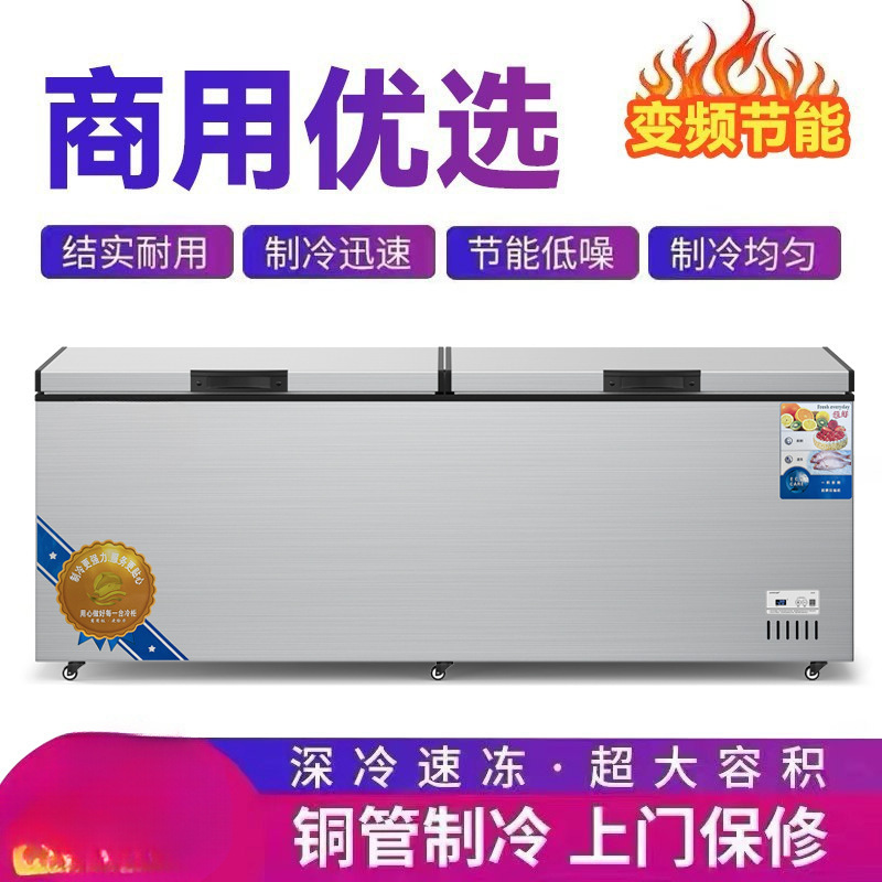 Large-Capacity Commercial Large Freezer Horizontal Household Energy-Saving Freezer Freezer Refrigerator Fresh-Keeping Quick-Freezing Cabinet