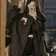 工装牛仔外套女春秋冬新款大码慵懒风上衣休闲棒球服美式复古夹克