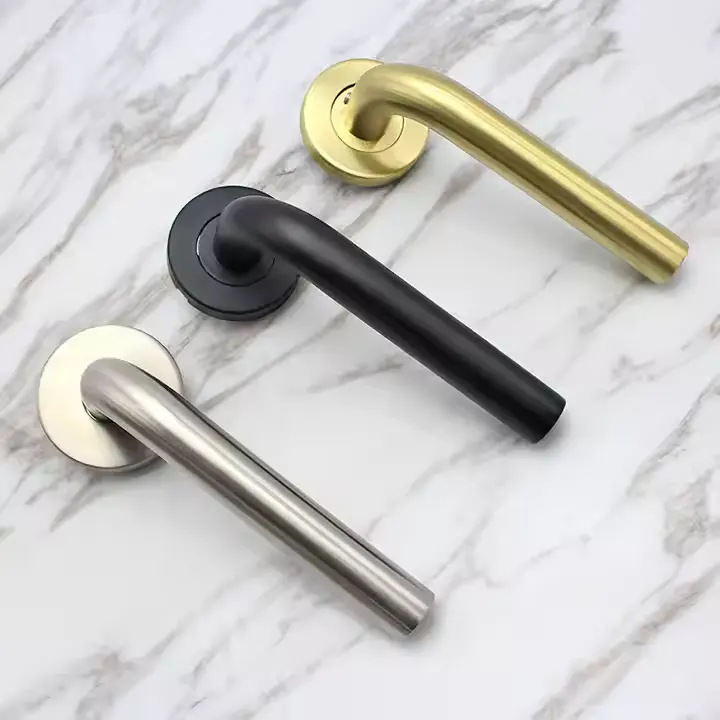 Mango de una sola curva de acero inoxidable 304 accesorios de manija de puerta personalizados puerta limpia puerta de acceso puerta cortafuego manija de codo