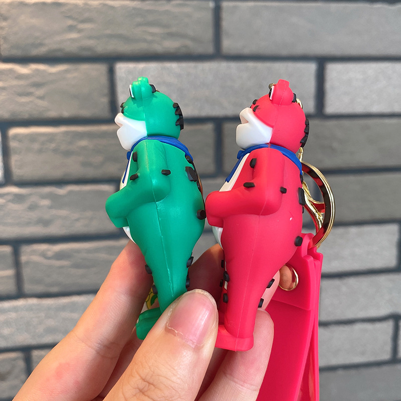 Internet celebridad Rana llavero cabeza cubierta Rana llavero de silicona muñeca coche llavero bolsa adornos pequeño regalo