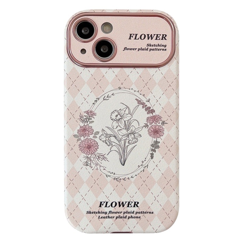 Boceto de flores de nicho para iPhone 14 cadena 16ProMax funda para teléfono móvil iPhone 12/13 femenino 15