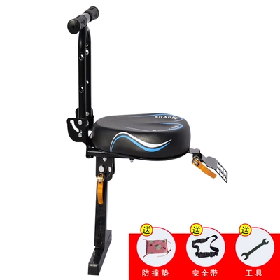 Electric Motorcycle Baby Safety — Motorcycle child seat - electric-motorcycle-blue-pattern-harley-single-seat-black-iron-folding-armrest