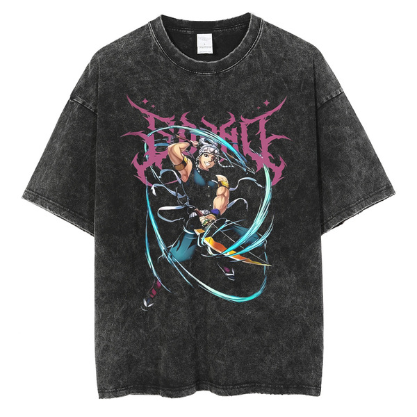 Black cotton men's retro T-shirt
