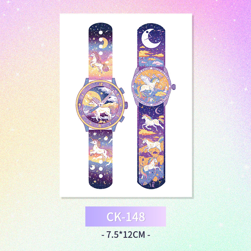 Glitter mariposa cara pegatinas tatuaje pegatinas hadas lavable impermeable de larga duración lindo unicornio ciervo Luna Estrella Planeta