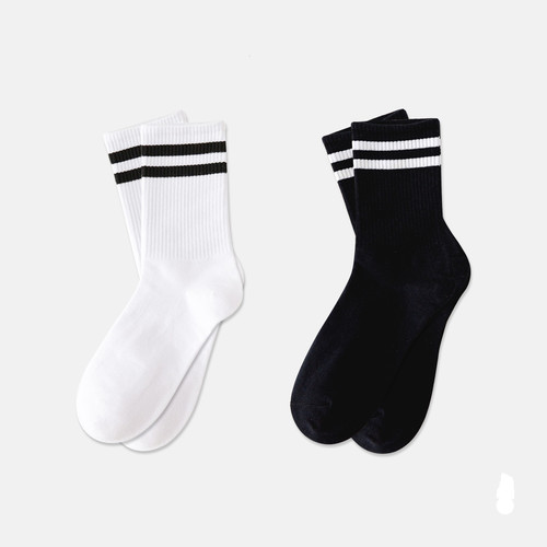 Trendy street style creative two-bar socks cotton socks women's stockings women's ins fashion socks wholesale