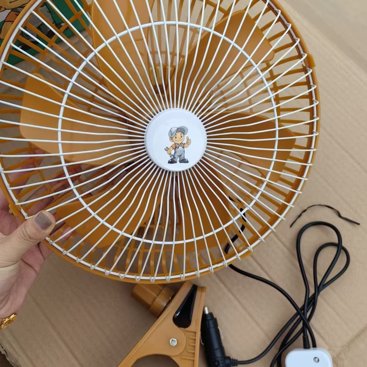 Car Fan 12V 24V for Vehicles, Small Electric Fan for Cars, Large Truck Air Conditioner, Strong Wind, Powerful Cooling, Oscillating