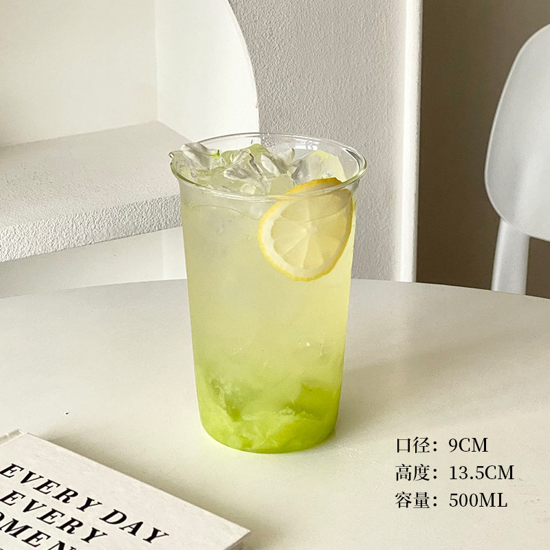 Tazas de té de frutas resistentes a altas temperaturas de gran capacidad de verano simple estilo americano café especial taza de té de leche de limón