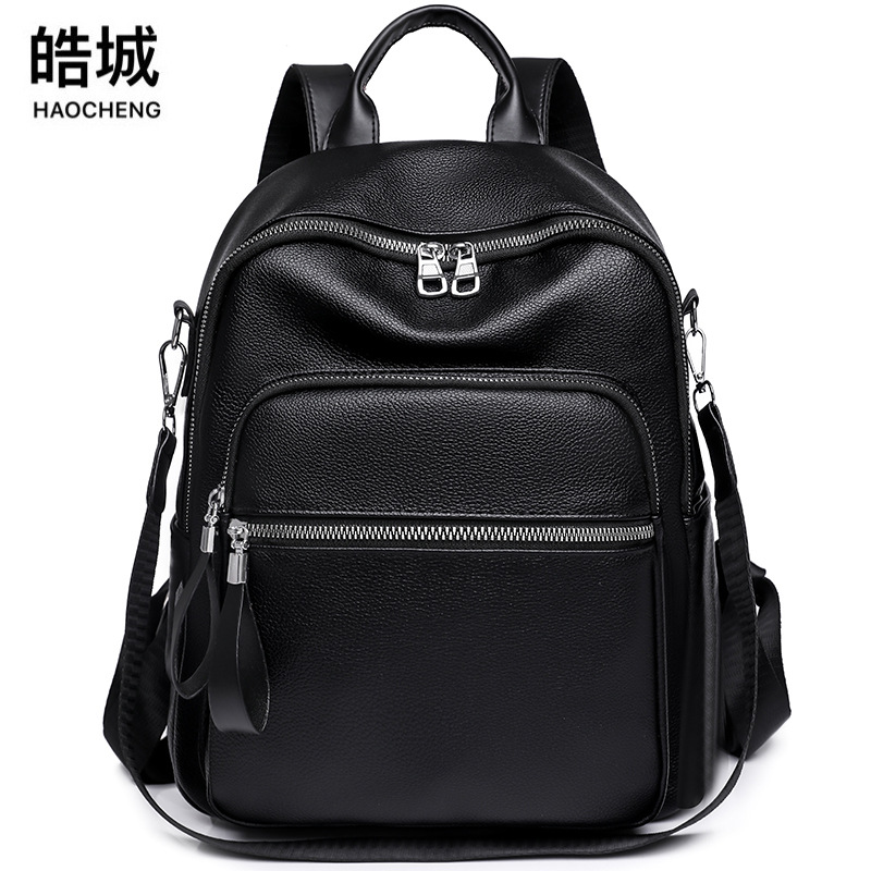 Bolsos mujer 2023 nueva mochila casual de cuero suave para mujer moda versátil multifunción de doble uso mochila de viaje marea