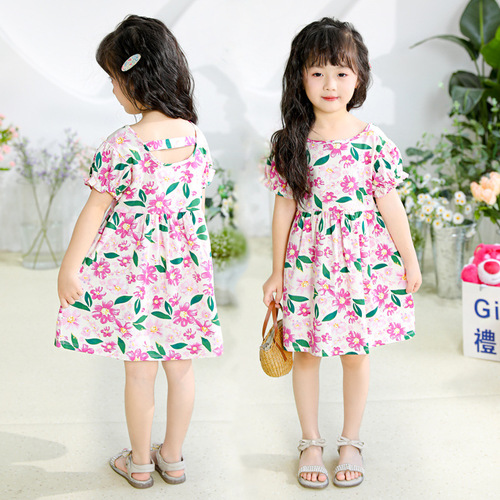2024 Princess Dress Girls Dress Summer Korean Style Baby Girl Children's Clothing Foreign Trade Stall Children's Dress