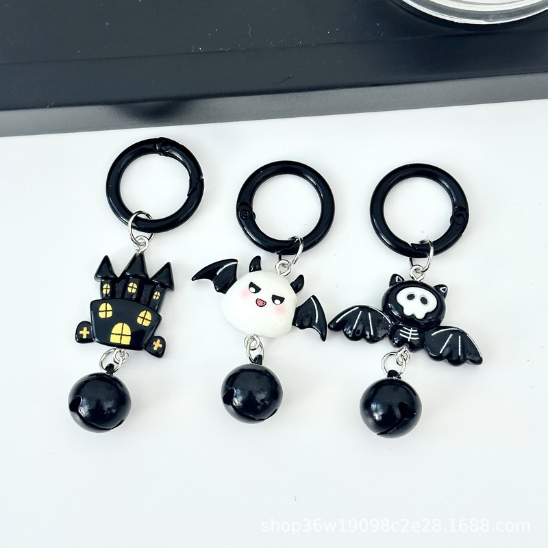 ハロウィンアクリル漫画ゴーストコウモリ黒猫ベルキーホルダーオリジナルインスタイル面白いバッグペンダント|undefined
