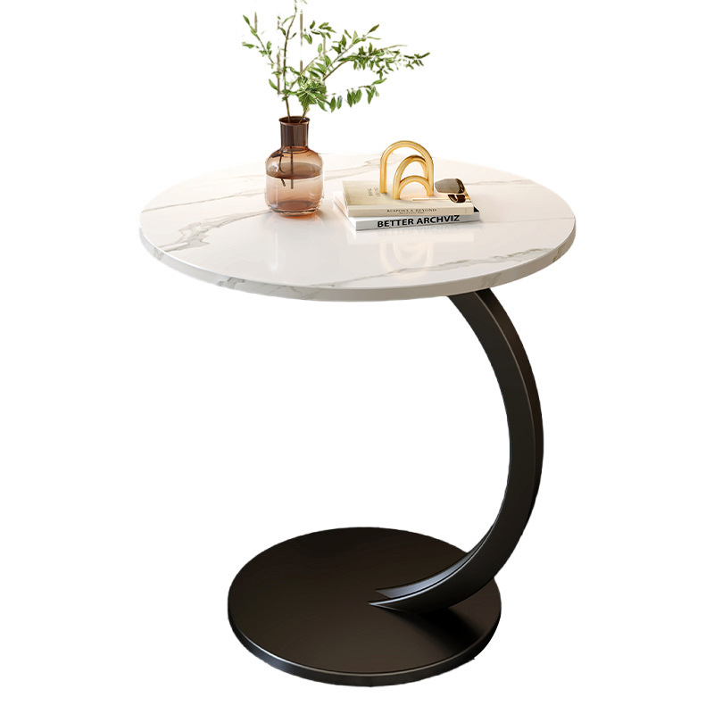 Sofá mesa auxiliar mesa de esquina simple mesa pequeña sala de estar pequeña mesa de café luz lujo creativo móvil Balcón Roca placa pequeña mesa redonda