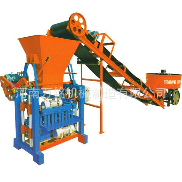 Exportación de Asia central y semiautomática máquina de formación de bloques huecos pequeña máquina de ladrillo de cemento sin quemar máquina de ladrillo de residuos de construcción