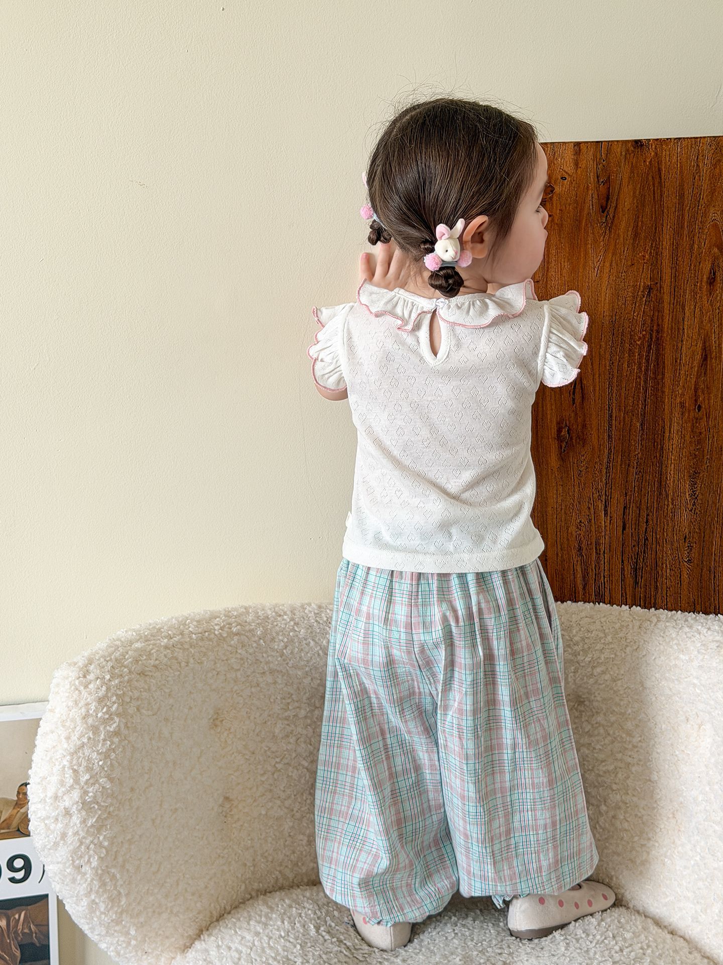 Cane Pear ropa infantil chaleco de niñas mallas mangas voladoras de verano 2026 ropa infantil clase A chaqueta de bebé