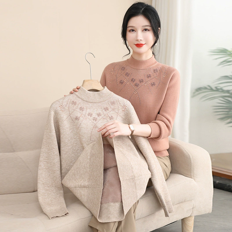 Зимняя одежда мамы с наполовину высоким воротником