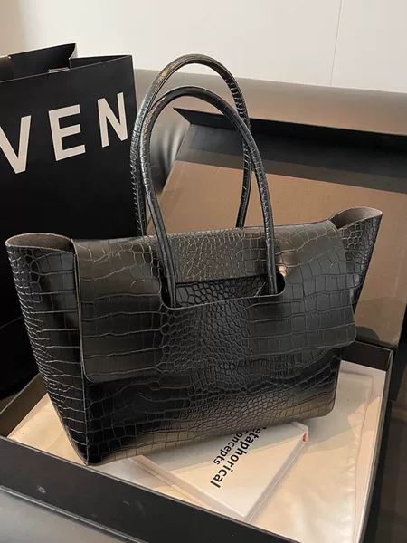 Cross-Border High-End Stylish Versatile Tote Bag for Women 2025 New Korean Style Simple Handbag Retro Commuter Shoulder Bag