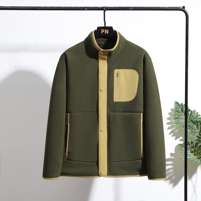 Camiseta de manga larga al aire libre transfronteriza engrosada con camisa encapuchada de lana pesada otoño y invierno con cremallera suéter hombre grueso personalizado