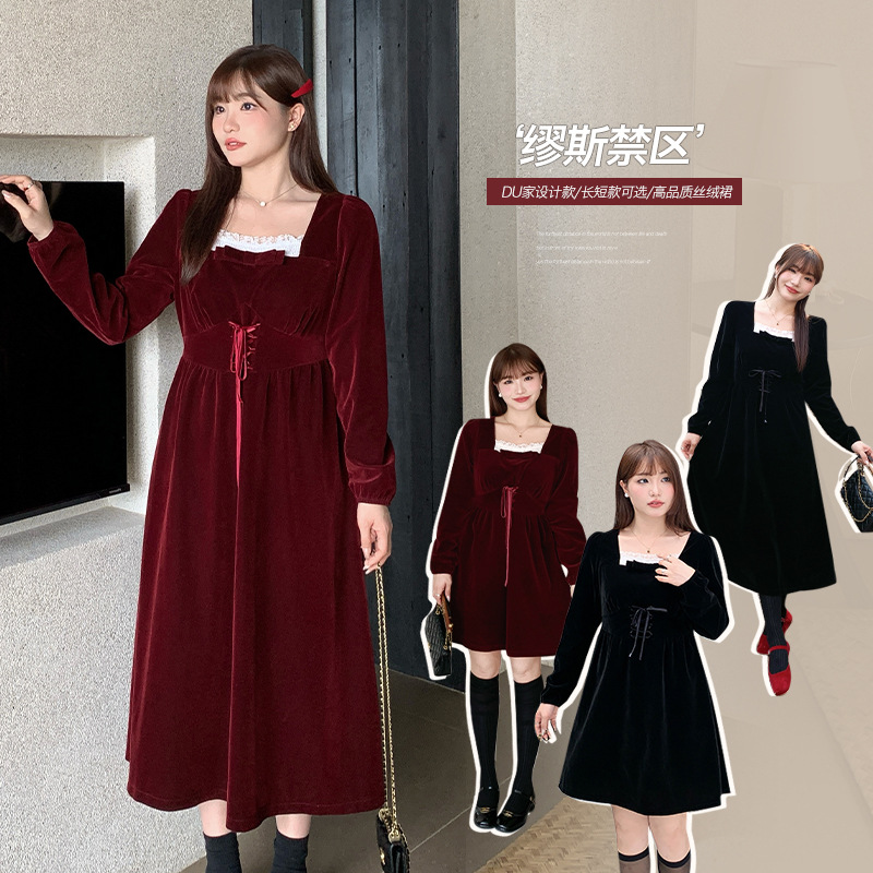 秋 XL-5XL 大きいサイズ ワンピース(2タイプ:ショート丈、ロング丈) 秋 XL-5XL 大きいサイズ ワンピース(2タイプ:ショート丈、ロング丈)