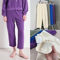 HOUSE25秋冬 原原 四色松紧腰毛巾面料百搭纯棉九分长裤休闲裤女