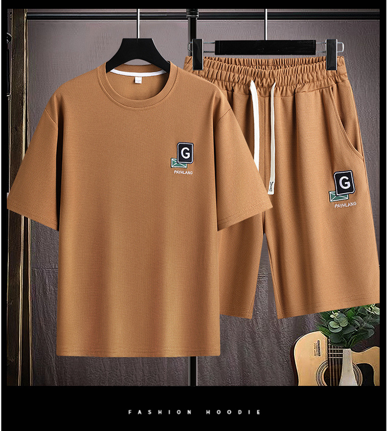 Men's Quick-Dry Short Sleeve T-Shirt And Shorts Set Breathable Summer Sportswear Casual Comfort Fit Outfit_viptrois.com