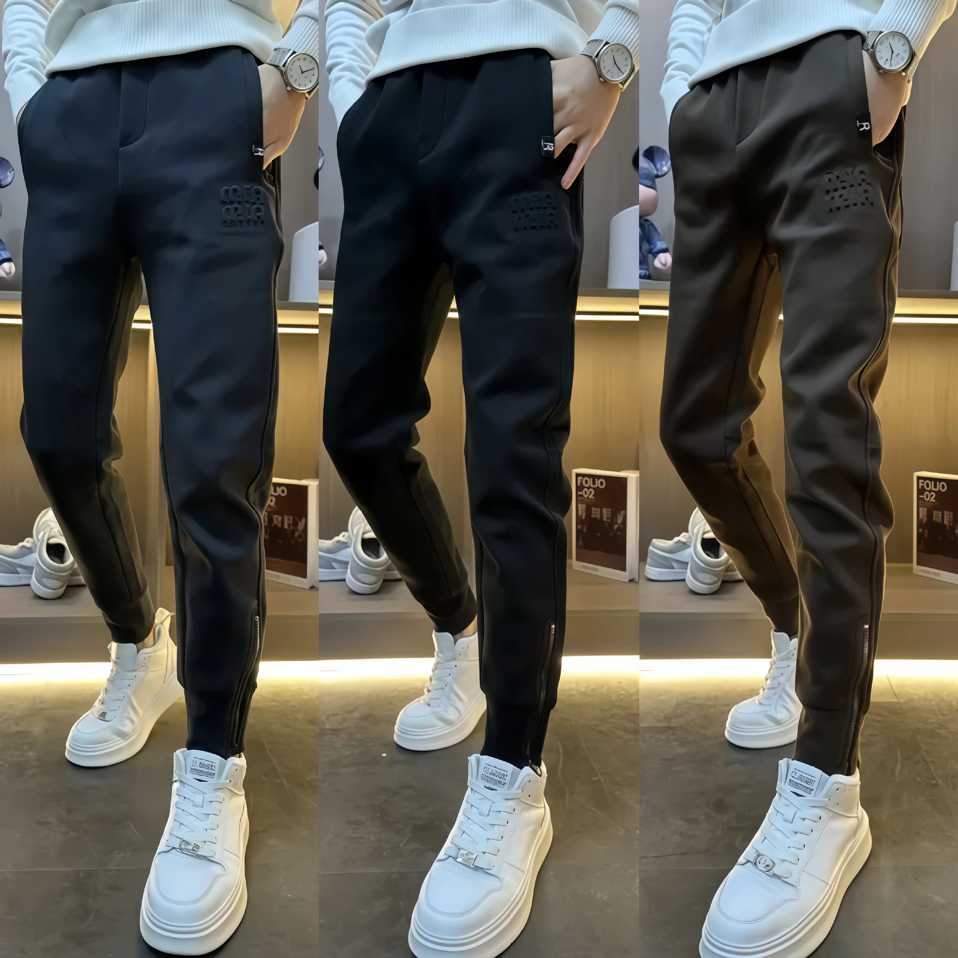 Осенние и зимние новые флисовые повседневные брюки спортивные брюки-брюки-брюки-брюки-брюки для мужчин