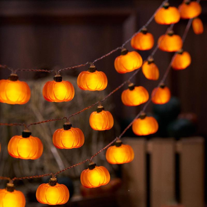 クロスボーダー LED ハロウィン感謝祭パーティー小さなカボチャカエデの葉の雰囲気ライトストリングシーンレイアウト装飾的な小さなランタン|undefined
