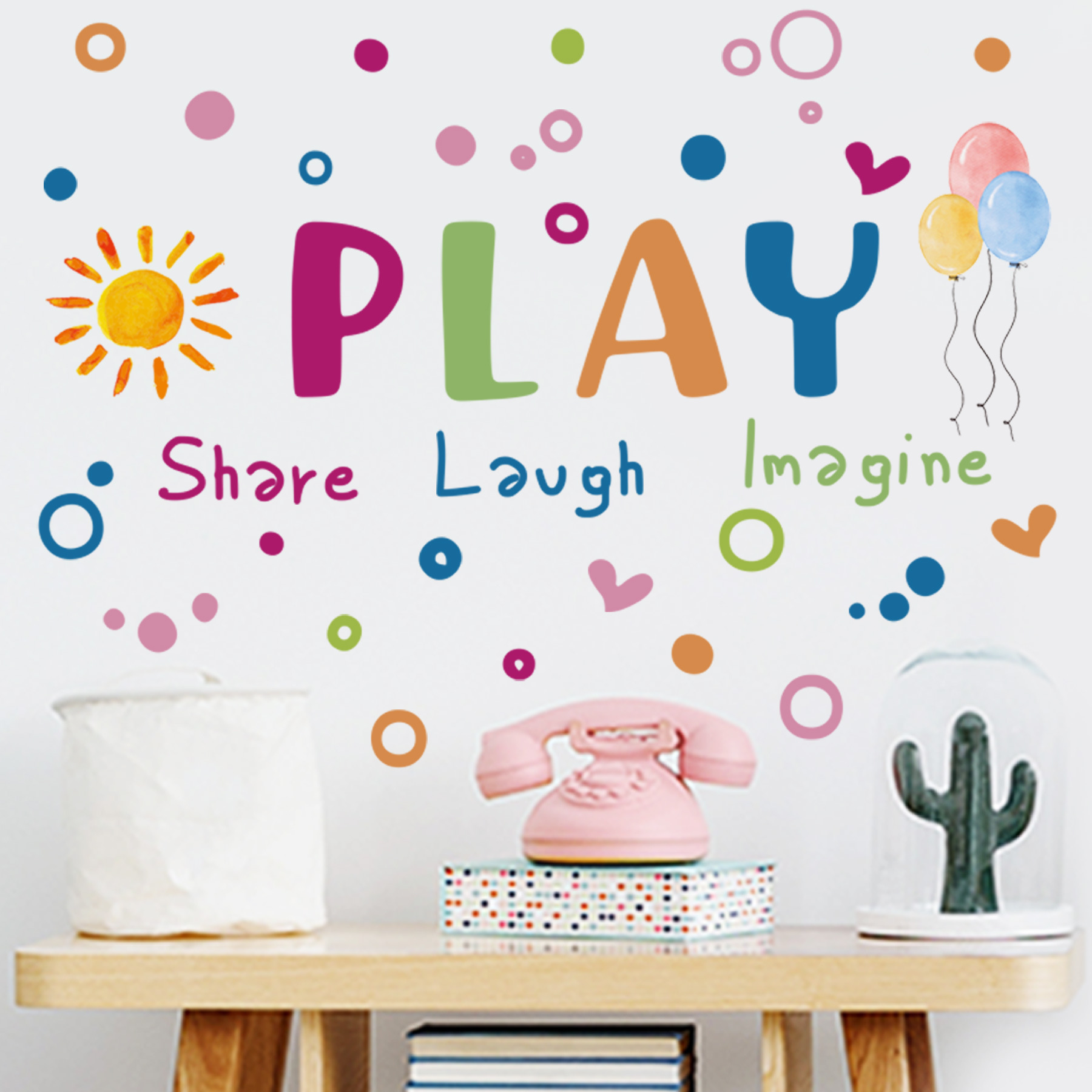 PLAY水彩泡泡背景墙贴客厅卧室教室儿童房装饰跨境可移除 MUP2040