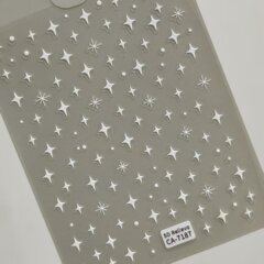 黑白四芒星美甲贴纸5D浮雕立体纯色四芒星diy指甲贴纸饰品 CA款