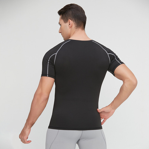 男士PRO紧身衣短袖亚马逊运动跑步训练服篮球健身衣速干短袖T恤