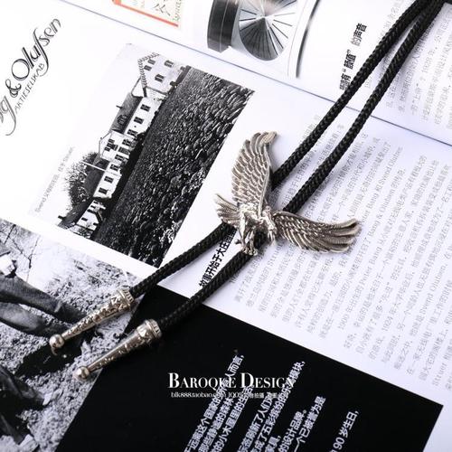 Fashionable bolo tie, trendy men's bow tie, western denim bolo tie, nightclub trend, daily casual eagle tie
