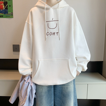 简约ins外套套头秋季港风打底衫情侣大码显瘦潮流连帽卫衣男宽松