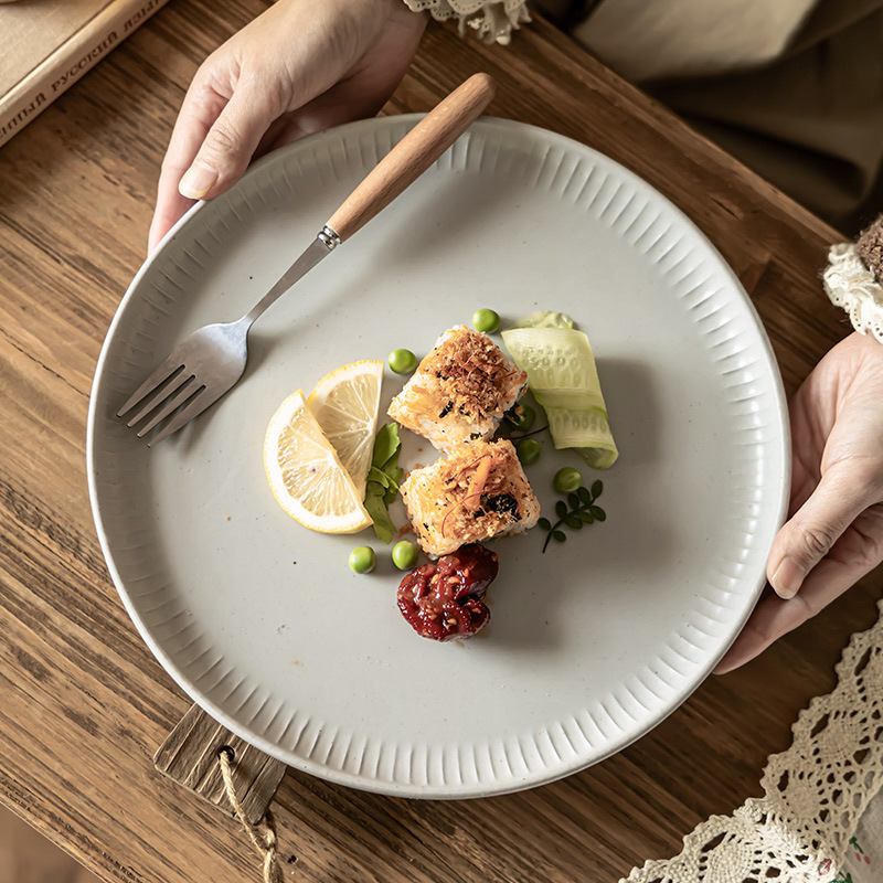 Retro simple plato de cerámica de color sólido plato de platos al por mayor