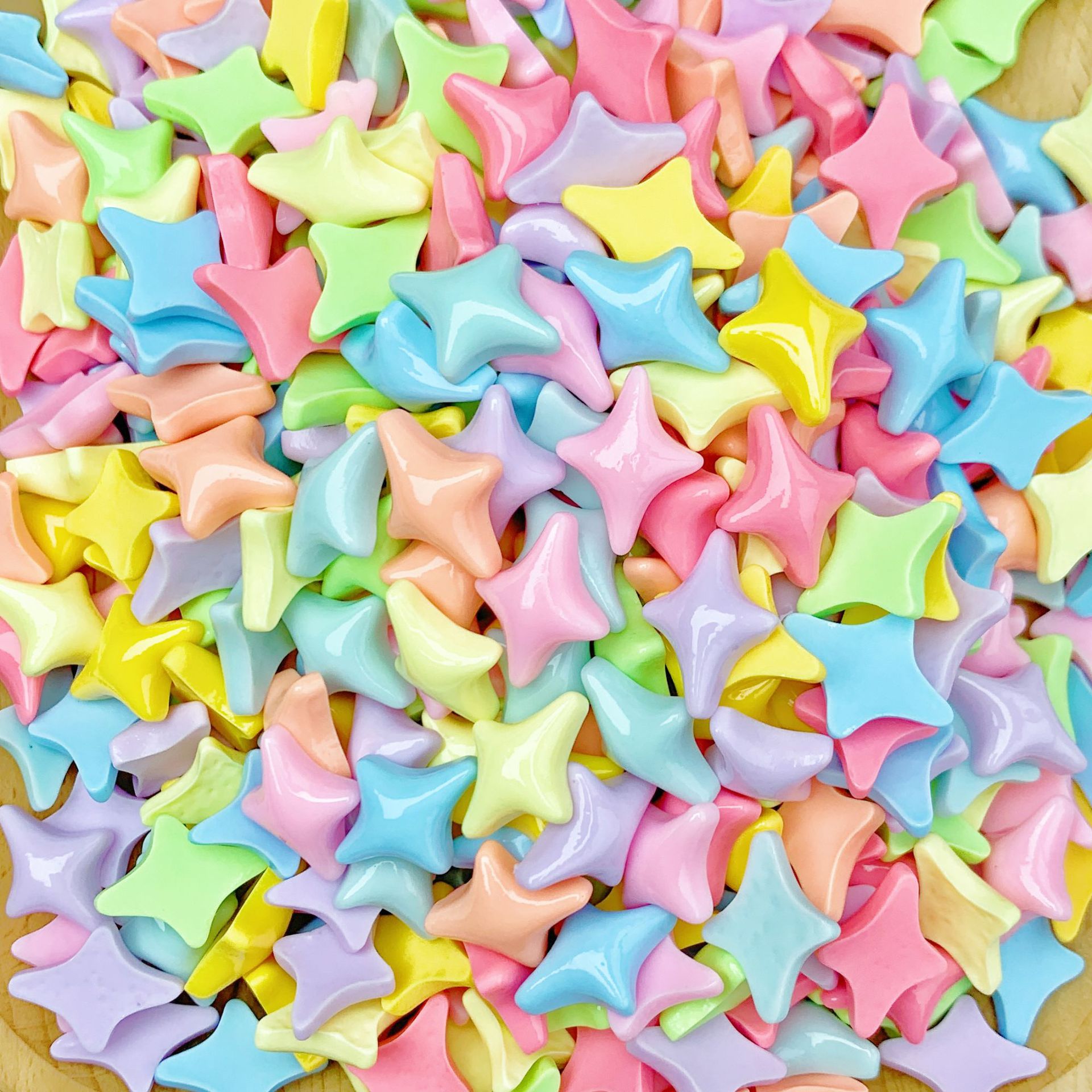 Mini cuatro-ángulo accesorios de resina nebulosa tamaño pequeño joyería de uñas estrella color caramelo espárragos horquilla tocado Accesorios