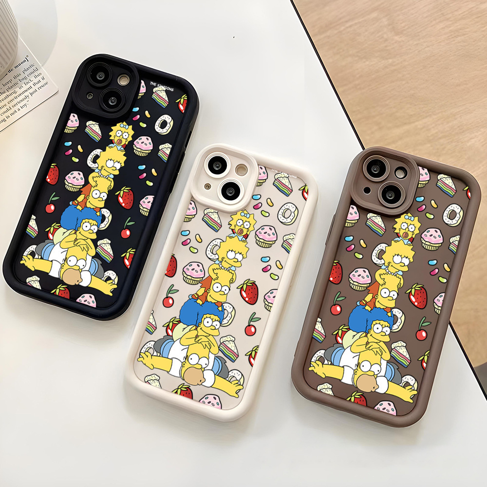 卡通动漫辛普森手机壳15pm可爱硅胶软壳iPhone16保护套全包镜跨境