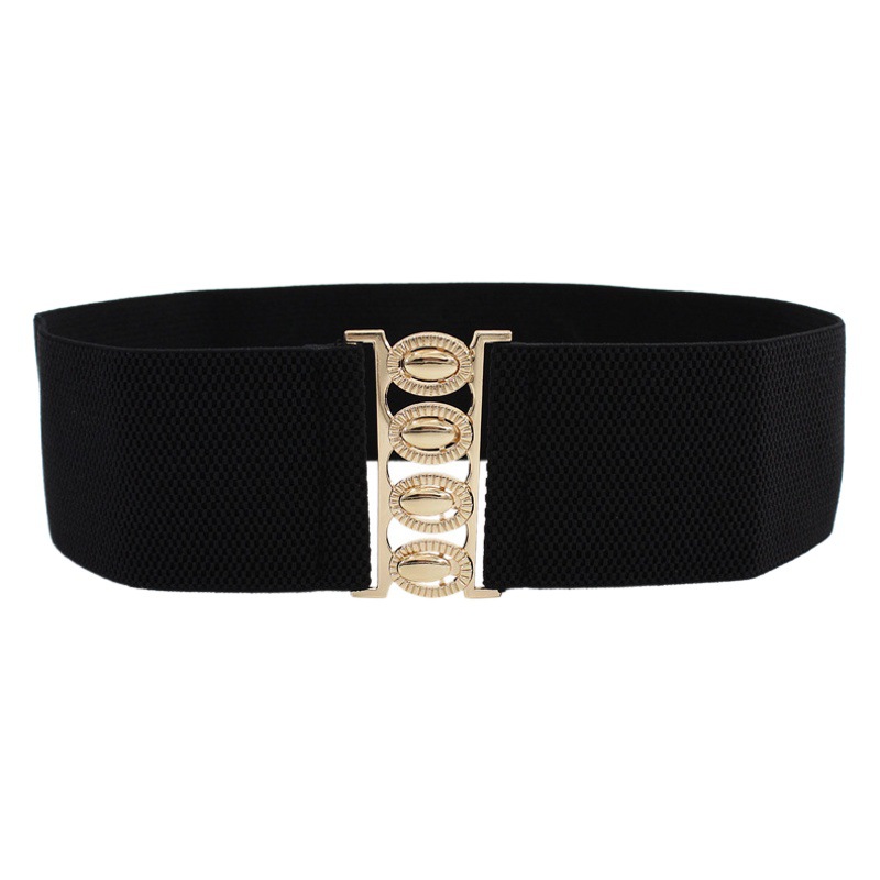 Sello elástico de la cintura del todo-fósforo de las mujeres hebilla de oro vestido de moda cinturón ancho elástico decorativo entrega de una sola pieza