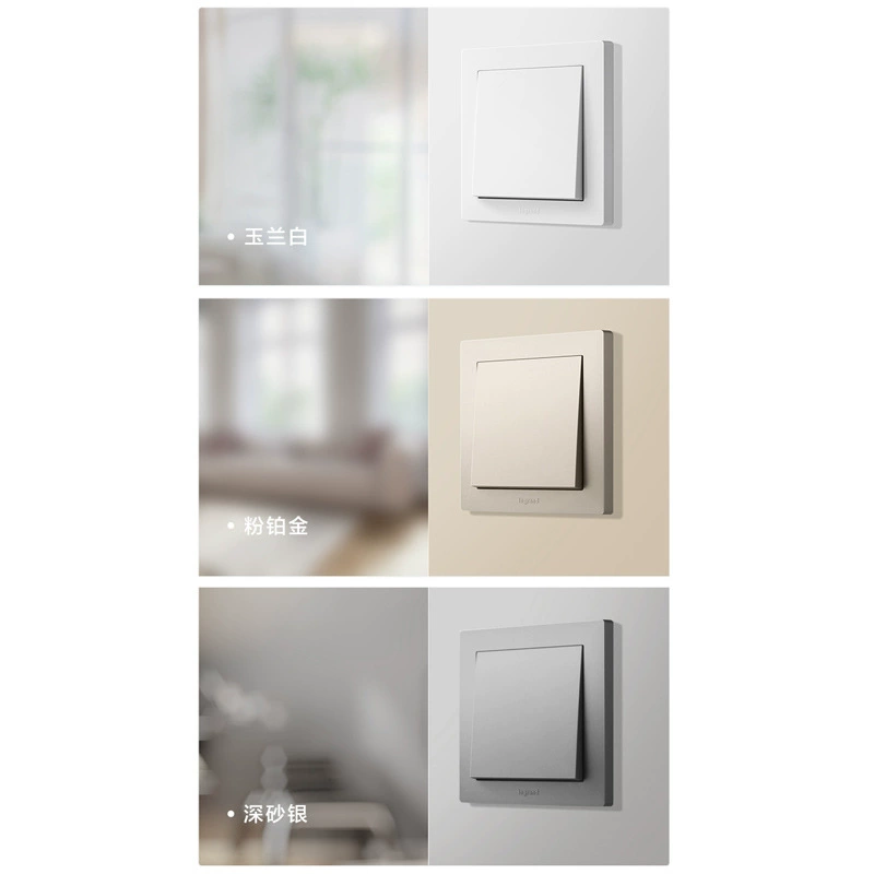 Панель розеток Legrand Boyun, однооткрытая, на пять отверстий, для бытового использования, скрытая, с одним или двумя выключателями, 86 отверстий, прочная