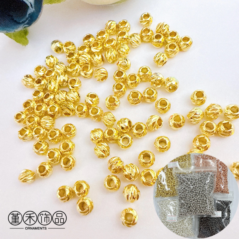 18K Gold-Filled Color-Preserving Faceted Beads Bracelet Necklace Beaded Spacer Beads Handmade DIY Horizontal Striped Watermelon Bead Accessories 18K Gold-Filled Color-Preserving Faceted Beads Bracelet Necklace Beaded Spacer Beads Handmade DIY Horizontal Striped Watermelon Bead Accessories