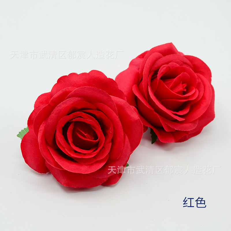 ローズ造花ハイエンドブルーフラワー結婚式の装飾偽花芯ローズヘッドローズフラワー卸売|undefined