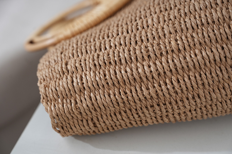 100g Weight String Closure Type Ring Handle Strap Type Straw Bag Bags Type Casual Occasion Paper Material Solid Color Pattern Spring&Summer Season Women's Gender Vacation Style Shell Shape Women's Paper Solid Color Vacation Shell String Straw Bag 1
