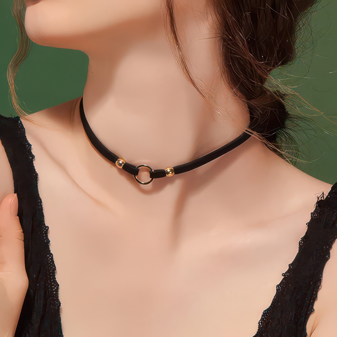 Cross-Border E-Commerce Hot-Selling Accessories Women's Fashion Geometric Circle Choker Necklace Multi-Layer Collarbone Chain