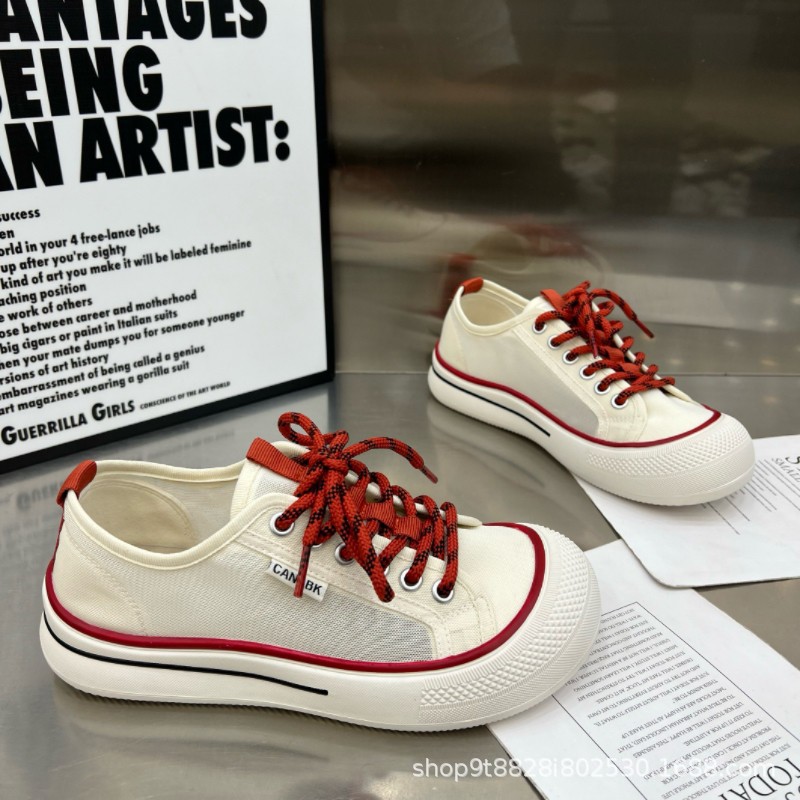 Nuevos zapatos de tela de verano, zapatos de lona transpirables de suela gruesa, zapatos casuales de mujer, zapatos de tela ultra caliente, moda