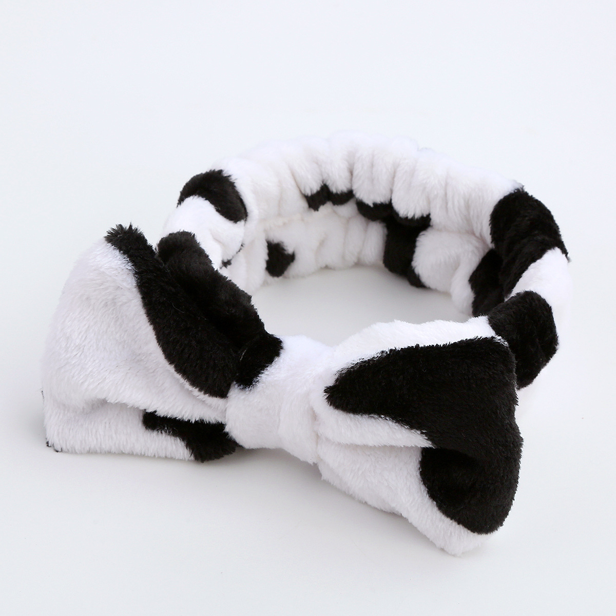 Diadema de franela con estampado de leopardo liso para mujer, diadema de felpa con lazo, diadema bonita para lavado de cara, diadema de color puro, accesorios para el cabello