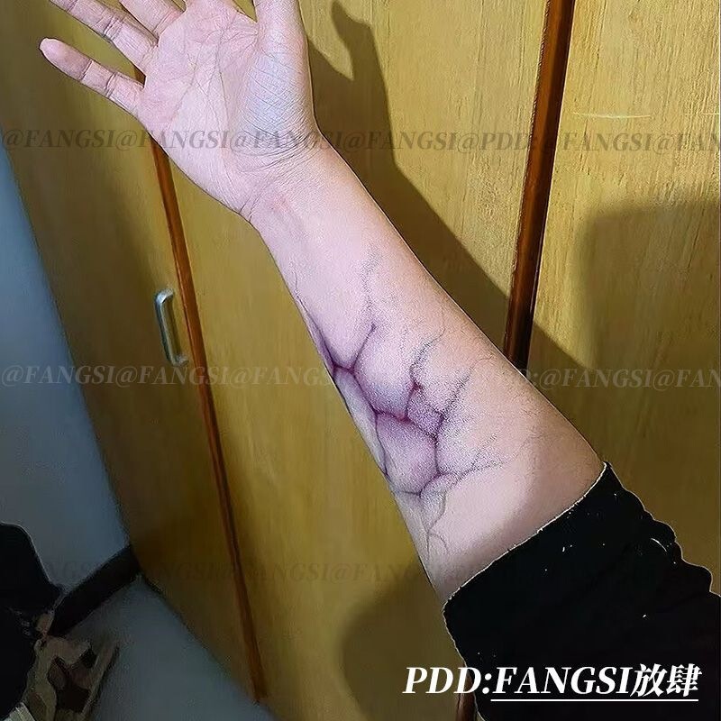 Bruise-like crack pattern, fake injury, colorful temporary tattoo, realistic and sexy, suitable for women, clavicle and neck area, student style, high-end look, natural appearance, washable Bruise-like crack pattern, fake injury, colorful temporary tattoo, realistic and sexy, suitable for women, clavicle and neck area, student style, high-end look, natural appearance, washable
