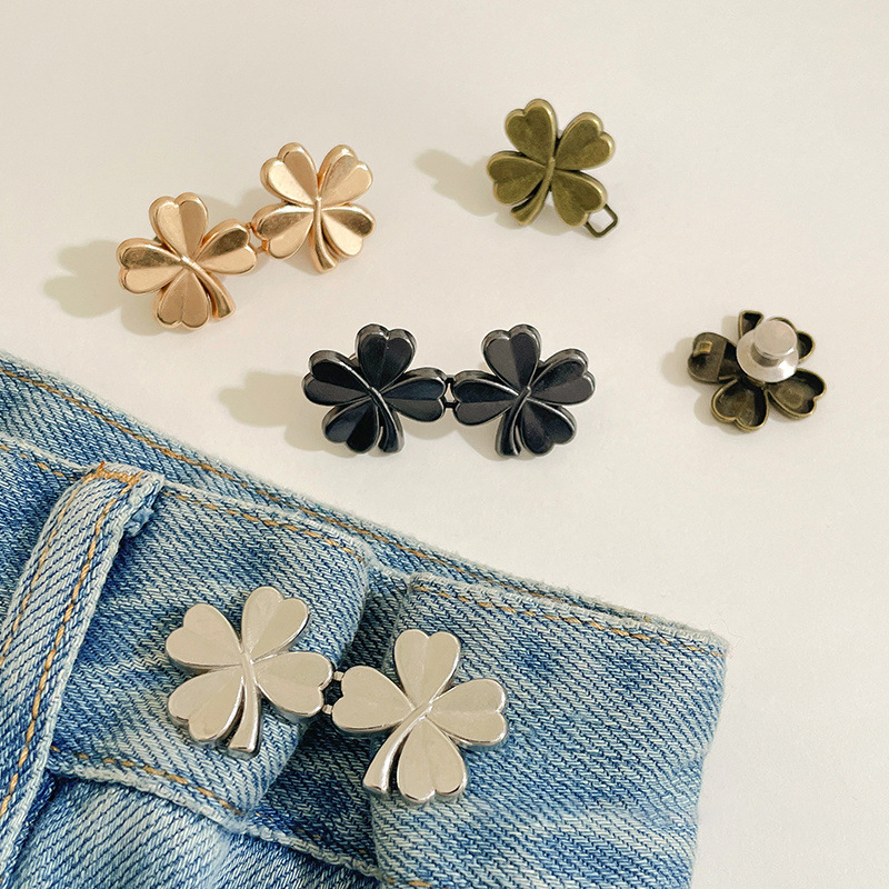 Botón de cintura de flores, botón de cintura de pantalones, botón de botón de jeans, botón de ajuste fijo